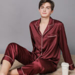 New Spring And Autumn Silk Couple Pajamas For Women - Image 10