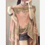 New retro cape silk scarf blouse - Image 2