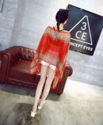 New retro cape silk scarf blouse - Image 5