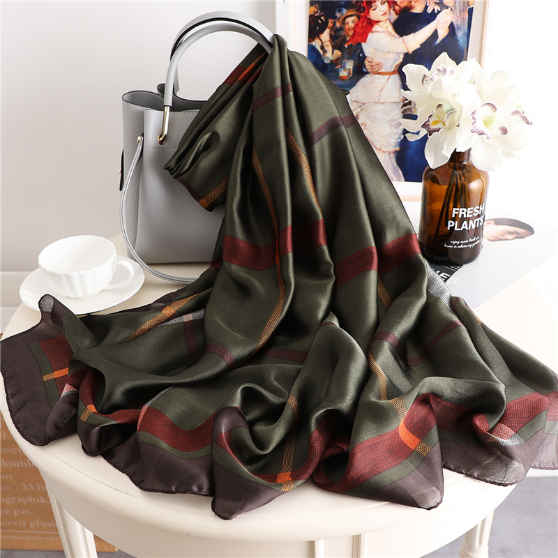 1606711418306.jpg Geometric silk silk scarf - Image 1