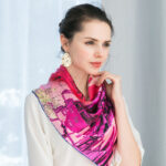 Silk Mulberry Silk Print Big Square Scarf Shawl - Image 3