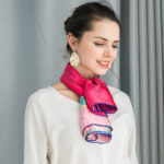 Silk Mulberry Silk Print Big Square Scarf Shawl - Image 2