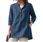 Casual Stand-up Collar Loose Blouse - Image 2