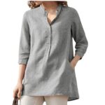 Casual Stand-up Collar Loose Blouse - Image 3