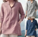 Casual Stand-up Collar Loose Blouse - Image 4