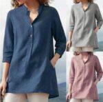 Casual Stand-up Collar Loose Blouse - Image 5