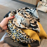 Shawl Leopard Print Silk Scarf - Image 2