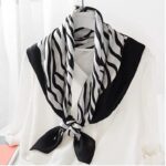 Women'S Zebra Print Silk Square Scarf Mulberry Silk Crepe Satin Satin Silk Scarf - Image 6
