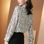 Heavy And Thick Silk Shirt Women'S Long-Sleeved Design Sense Spring Summer  Fashion New Silk Printed Western-Style Blouse - Image 2