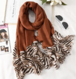 Men's And Women's Cotton Scarf Casual Leopard Print Long Gauze Scarf - Image 3