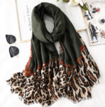 Men's And Women's Cotton Scarf Casual Leopard Print Long Gauze Scarf - Image 4