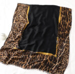 Men's And Women's Cotton Scarf Casual Leopard Print Long Gauze Scarf - Image 2