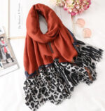 Men's And Women's Cotton Scarf Casual Leopard Print Long Gauze Scarf - Image 5