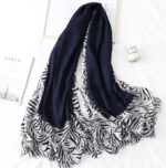 Men's And Women's Cotton Scarf Casual Leopard Print Long Gauze Scarf - Image 8