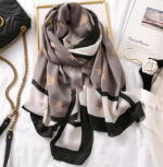 Men's And Women's Cotton Scarf Casual Leopard Print Long Gauze Scarf - Image 10