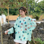 Ice Silk Sunscreen Oversized Long-Sleeved T-Shirt Korean Loose Mesh Blouse Top - Image 2