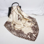 Imitation Silk Satin Silk Scarf Female Russian Leopard Print - Image 8