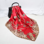 Imitation Silk Satin Silk Scarf Female Russian Leopard Print - Image 10