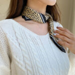 Artificial Silk Leopard Print Silk Scarf - Image 9
