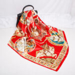 Imitation Silk Palace Print Silk Scarf Women 90cm - Image 3