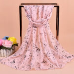 Women's Fashion Casual Note Print Chiffon Silk Scarf - Image 5