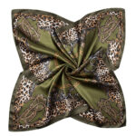 Ladies imitation silk scarf Malaysia head scarf leopard print chain print big square scarf - Image 7