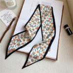 Narrow And Long Fruit Print Silk Scarf - Image 6