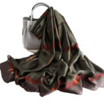 Geometric silk silk scarf - Image 5