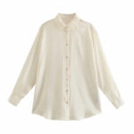 Spring New Style Western Style Fashion Silk Satin Texture Casual Blouse With Trendy Top - Image 9