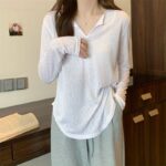 Summer Thin Ice Silk Air Conditioning Blouse Top Clothes - Image 6