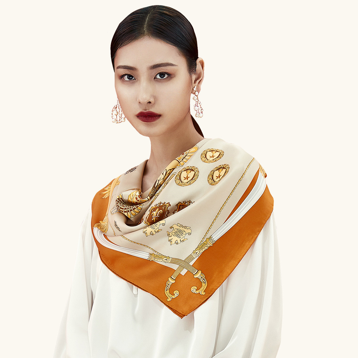 3993651872009.jpg Big square scarf shawl silk print scarf - Image 1