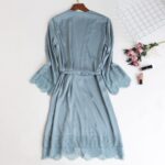 Five-Piece Pajamas Ladies Sexy Lace Nightgown With Chest Pad Set - Image 3