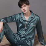 New Spring And Autumn Silk Couple Pajamas For Women - Image 2