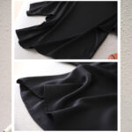 One Word Collar Half Sleeve Shirt Loose And Versatile  Silk Blouse - Image 2