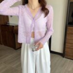 Very Fairy Blouse, Ice Silk Sunscreen Sweater, Summer New Small Cardigan, Thin Section, Long-sleeved Blouse Women - Image 3