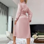 Emulation Silk Nightgown Ice Silk Thin Bathrobe - Image 2