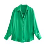 7-color Silk Satin Blouse Top - Image 9