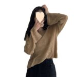 Women's Knitwear Autumn New Korean Style Ice Silk Hollow-out Knitted Blouse Outer Wear Thin Pullover Long Sleeve Sweater Fashion - Image 6