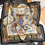 Women's Vintage Print Fashion Silk Square Scarf - Image 5