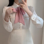 Women's Early Autumn Dress With Bow Tie Blouse - Image 7