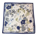 110cm Twill Floral Print Silk Scarf - Image 5