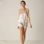 Silk Pajamas Suspender Color Pajamas Shorts Two-piece Set
