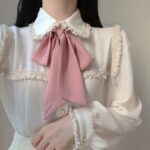 Women's Early Autumn Dress With Bow Tie Blouse - Image 2