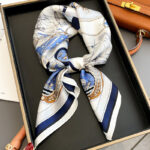 Women's Vintage Print Fashion Silk Square Scarf - Image 9