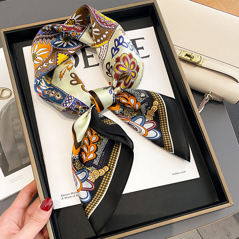86590b02-f7d8-4c81-8224-13d849087aeb.jpg Women's Vintage Print Fashion Silk Square Scarf - Image 1