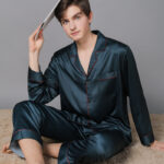 New Spring And Autumn Silk Couple Pajamas For Women - Image 5