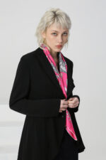 Screen Print Fuschia Silk Scarf - Image 2