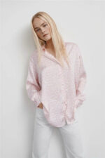 Spring New Style Western Style Fashion Silk Satin Texture Casual Blouse With Trendy Top - Image 2