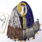 Women's Cashew Print Silk Scarf Shawl - Image 6
