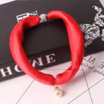 Women's Fashion Print Embellished Silk Scarf - Image 8